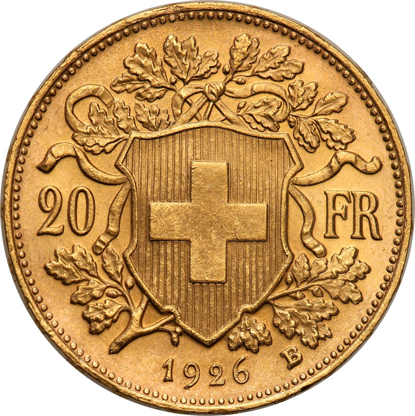 Szwajcaria 20 franków 1926 st.1 RZADKIE